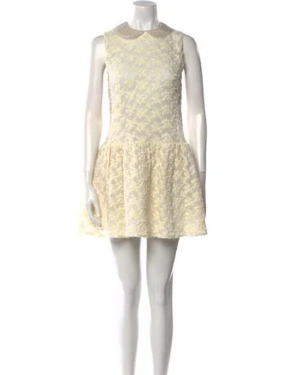 Pre-owned Opening Ceremony Lace Pattern Mini Dress In Neutral