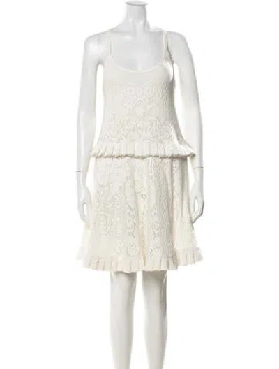 Pre-owned Opening Ceremony Lace Pattern Mini Dress In Neutral