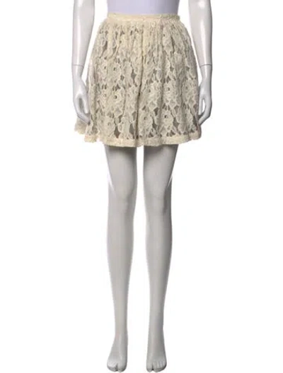 Pre-owned Opening Ceremony Lace Pattern Mini Skirt In Neutrals