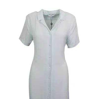 Opening Ceremony Lace Up Back Shirt Dress - Blue In White