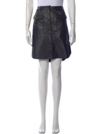 Pre-owned Opening Ceremony Lambskin Mini Skirt In Black