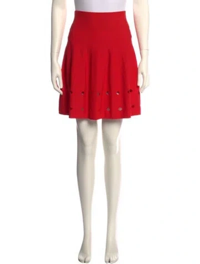 Pre-owned Opening Ceremony Lasercut Accents Knee-length Skirt In Red