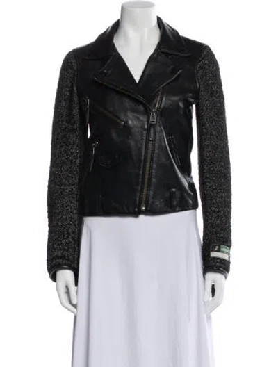 Pre-owned Opening Ceremony Leather Biker Jacket In Black