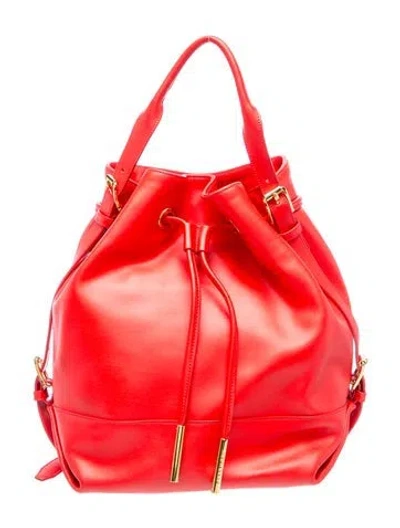 Pre-owned Opening Ceremony Leather Bucket Bag In Red