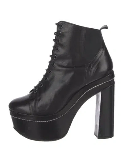 Pre-owned Opening Ceremony Leather Lace-up Boots In Black