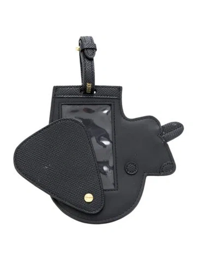 Pre-owned Opening Ceremony Leather Luggage Tag In Black