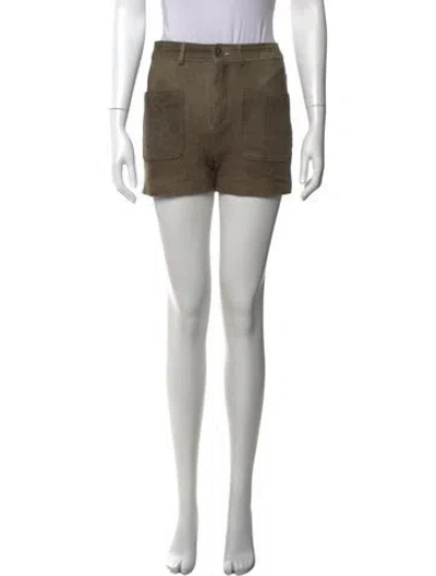 Pre-owned Opening Ceremony Leather Mini Shorts In Grey