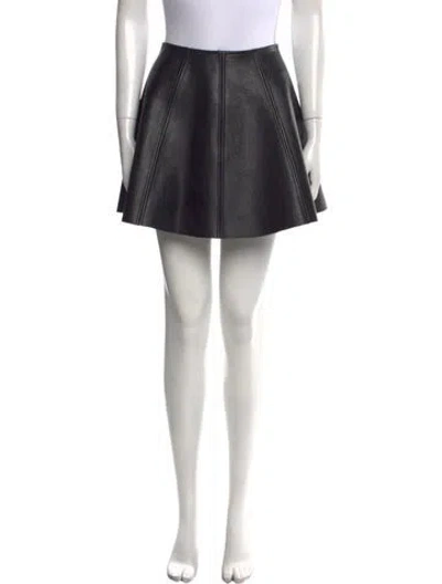 Pre-owned Opening Ceremony Leather Mini Skirt In Black