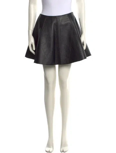 Pre-owned Opening Ceremony Leather Mini Skirt In Black
