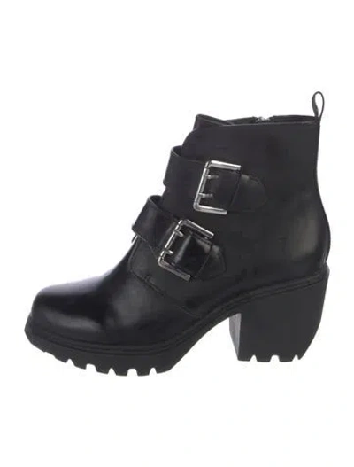 Pre-owned Opening Ceremony Leather Moto Boots In Black