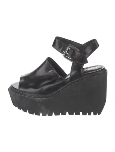 Pre-owned Opening Ceremony Leather Sandals In Black
