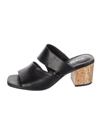 Pre-owned Opening Ceremony Leather Slides In Black