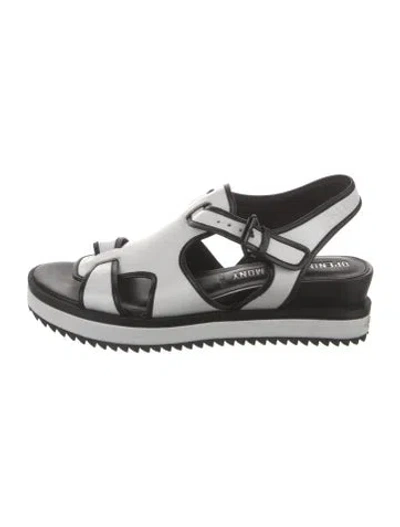 Pre-owned Opening Ceremony Leather Slingback Sandals In Black