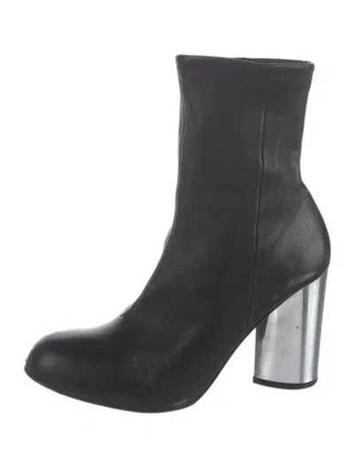 Pre-owned Opening Ceremony Leather Sock Boots In Black