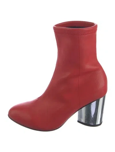 Pre-owned Opening Ceremony Leather Sock Boots In Red
