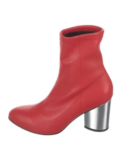 Pre-owned Opening Ceremony Leather Sock Boots In Red