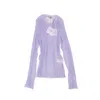 Opening Ceremony Lilac Polyester Sheer Rib Long Sleeve Top In Purple
