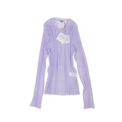 Opening Ceremony Lilac Polyester Sheer Rib Long Sleeve Top In Purple