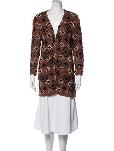 Pre-owned Opening Ceremony Linen Patterned Sweater In Brown