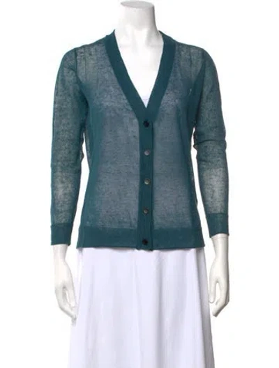 Pre-owned Opening Ceremony Linen V-neck Sweater In Blue