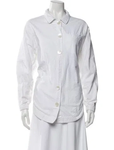 Pre-owned Opening Ceremony Long Sleeve Button-up Top In White