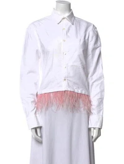 Pre-owned Opening Ceremony Long Sleeve Button-up Top In White