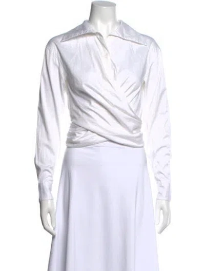 Pre-owned Opening Ceremony Long Sleeve Button-up Top In White