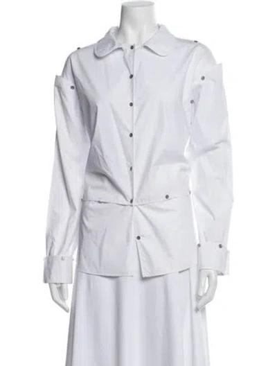 Pre-owned Opening Ceremony Long Sleeve Button-up Top In White