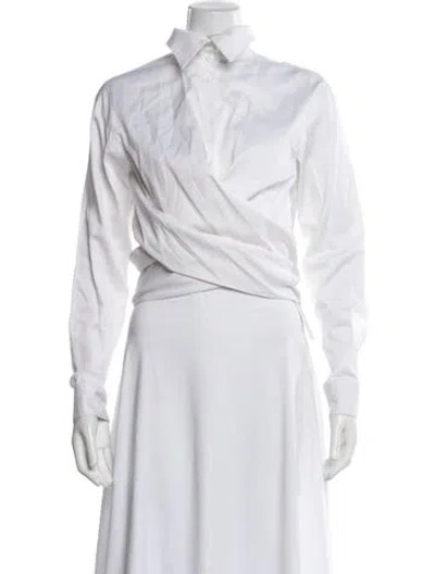 Pre-owned Opening Ceremony Long Sleeve Button-up Top In White