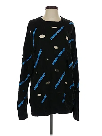 Pre-owned Opening Ceremony Long Sleeve Top Black Crew Neck Tops
