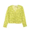 Opening Ceremony Crinkle-effect Long-sleeve Blouse In Yellow