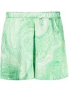 Opening Ceremony Marble Effect Shorts In Green