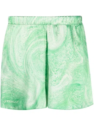 OPENING CEREMONY MARBLE-PRINT SHINY SHORTS