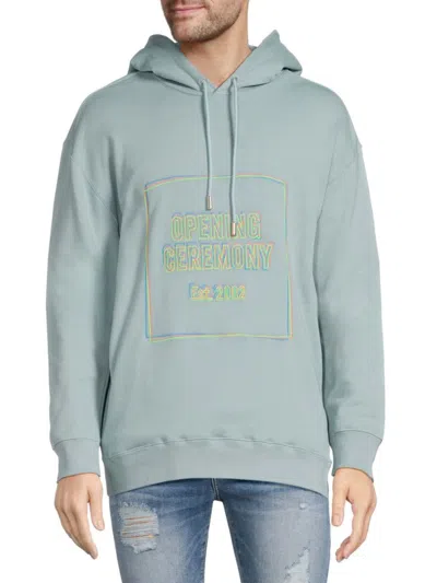 Opening Ceremony Men's Embroidered Logo Hoodie In Green