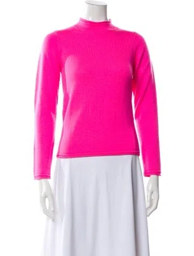 Pre-owned Opening Ceremony Merino Wool Mock Neck Sweater In Pink