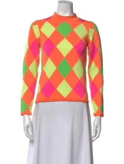 Pre-owned Opening Ceremony Merino Wool Patterned Sweater In Orange