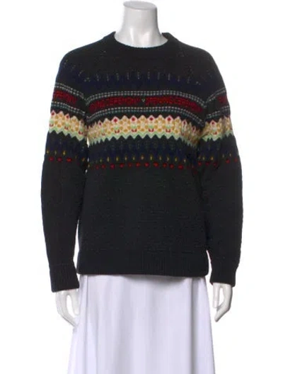 Pre-owned Opening Ceremony Merino Wool Striped Sweater In Black