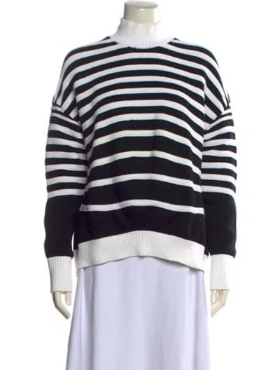 Pre-owned Opening Ceremony Merino Wool Striped Sweater In Black
