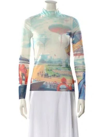 Pre-owned Opening Ceremony Mesh Printed Sweatshirt In Blue