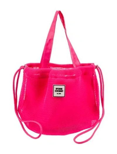 Pre-owned Opening Ceremony Mesh Top Handle Bag In Pink