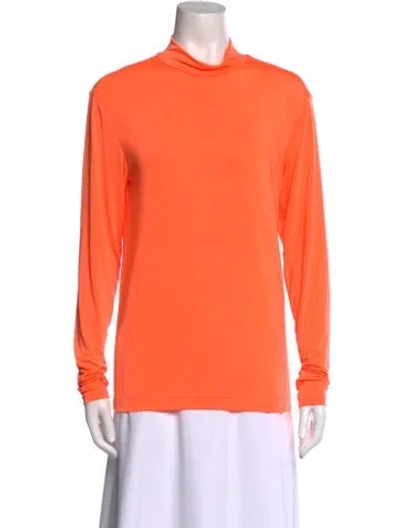 Pre-owned Opening Ceremony Mock Neck Long Sleeve Sweatshirt In Orange
