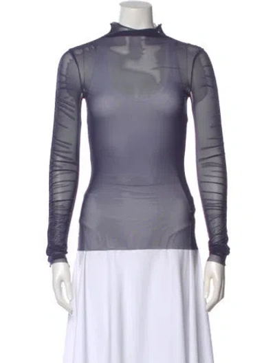 Pre-owned Opening Ceremony Mock Neck Long Sleeve Top In Black