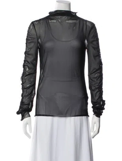 Pre-owned Opening Ceremony Mock Neck Long Sleeve Top In Grey