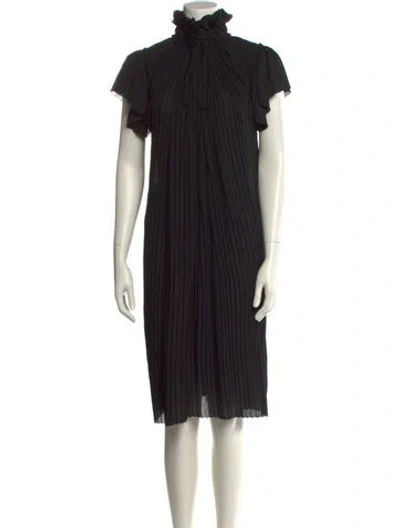 Pre-owned Opening Ceremony Mock Neck Midi Length Dress In Black
