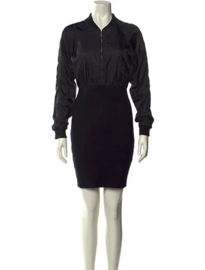 Pre-owned Opening Ceremony Mock Neck Mini Dress In Black