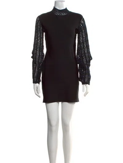 Pre-owned Opening Ceremony Mock Neck Mini Dress In Black