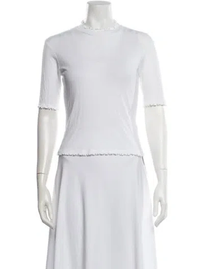 Pre-owned Opening Ceremony Mock Neck Short Sleeve Top In White