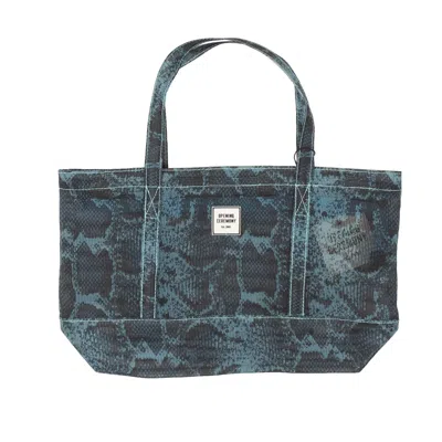 Opening Ceremony Navy Small Animal Print Mesh Tote Bag In Blue