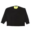 Opening Ceremony Neon Green Color Block Cashmere Sweater In Black
