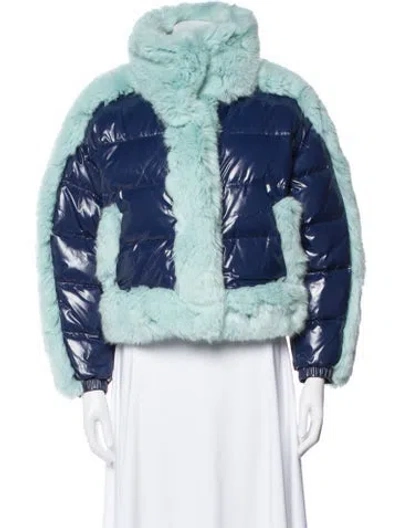 Pre-owned Opening Ceremony Nylon Printed Down Jacket In Blue